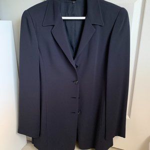 LINDA ALLARD ELLEN TRACY Long Navy Jacket, Size 8